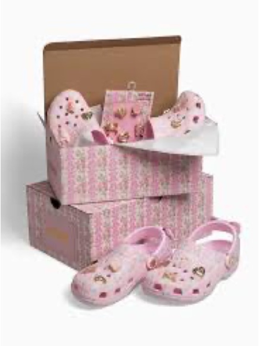 LoveShackFancy Pink Heart Charm Clog Sandals
